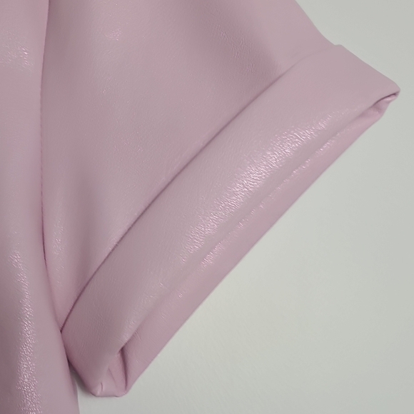 BUDDY LOVE Vegan Leather Crop Top In Soft Pink Size Medium - Picture 4 of 16